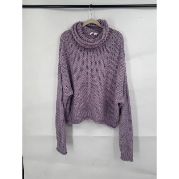 Moth Anthropologie Abella Turtleneck Sweater Women Small Lavender Slouchy - Picture 2 of 10